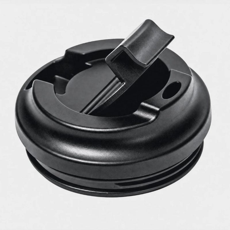 The MACHA Cup lid on its own, sipper open, showing the seal and the thread